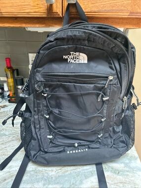 THE NORTH FACE BOREALIS II BACKPACK BLACK  Hike Work School Padded Laptop.